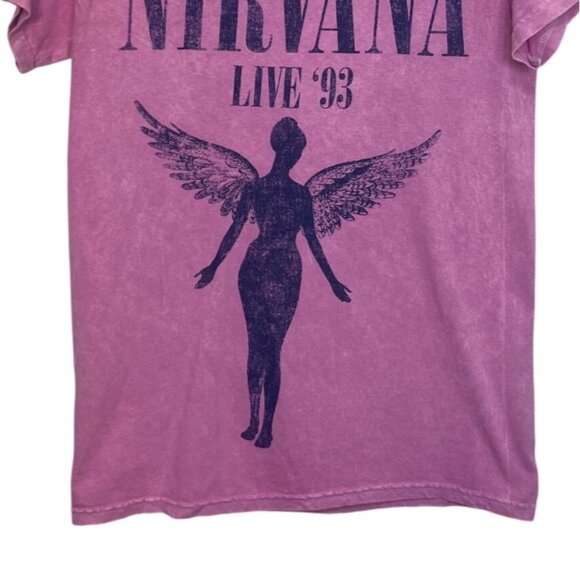 Nirvana Live 93 Band In Utero Tour Tshirt Womens Small Pink Distressed Tee - Picture 6 of 7